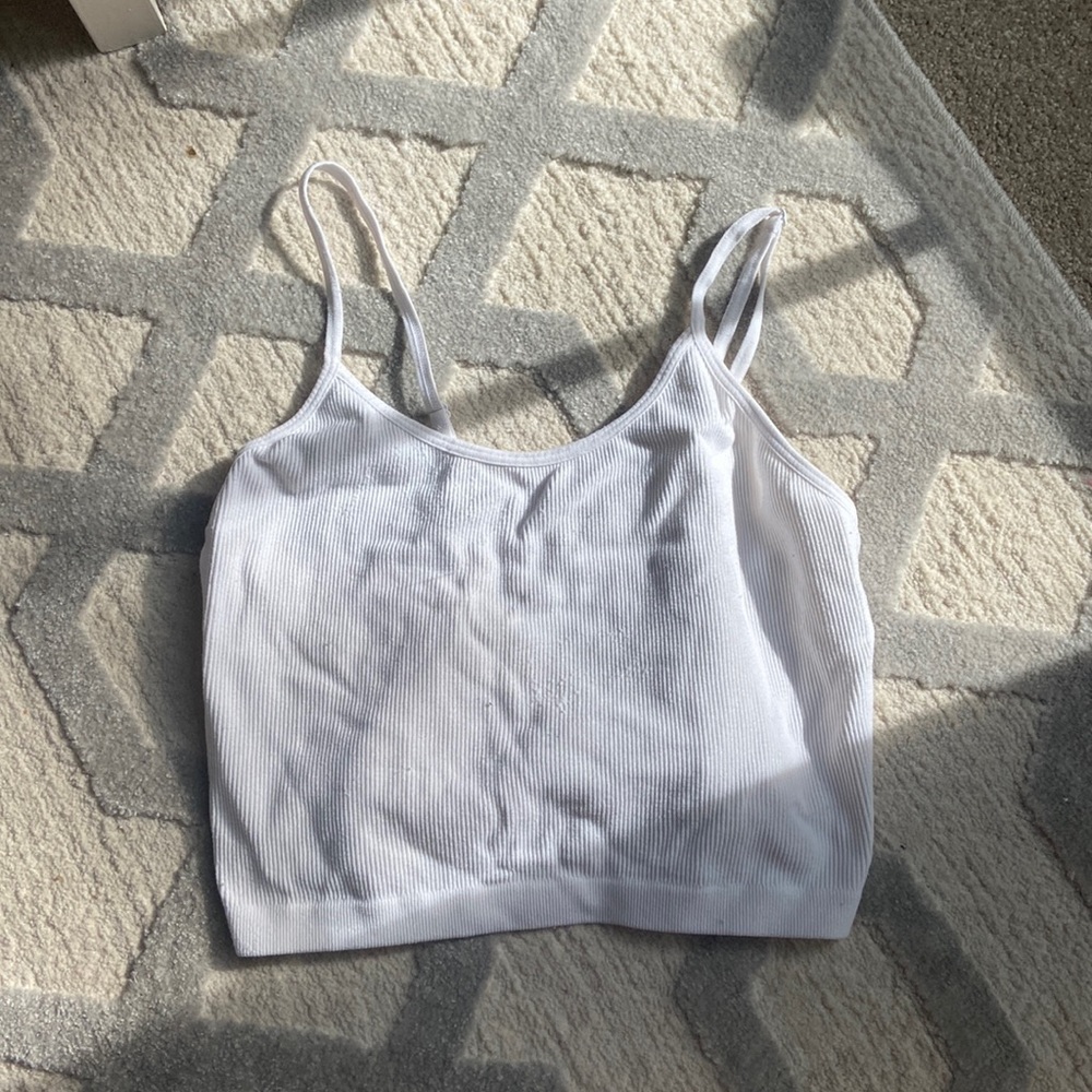 White ribbed tank top